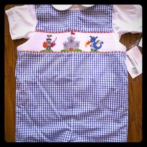 NWT Zuccini smocked jon jon and collared shirt